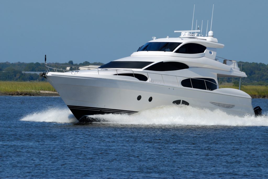 Luxury yacht on blue water, Marine Battery
